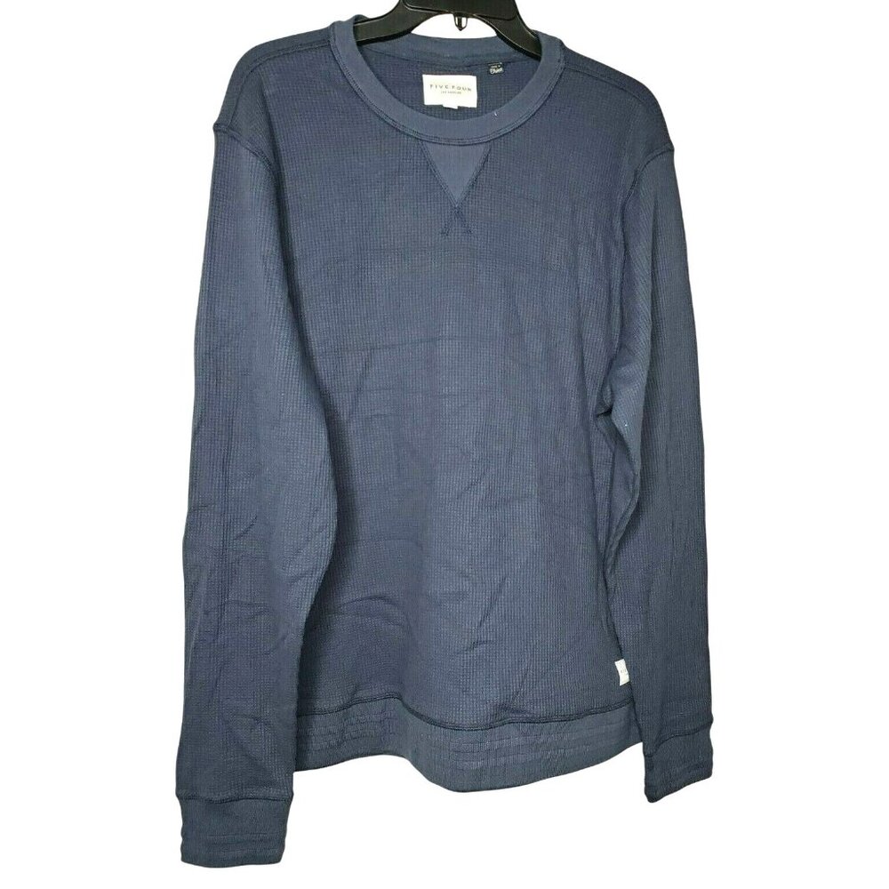Five Four Los Angeles Blue Embroidered Long Sleeve Pullover – Large Cotton-Poly